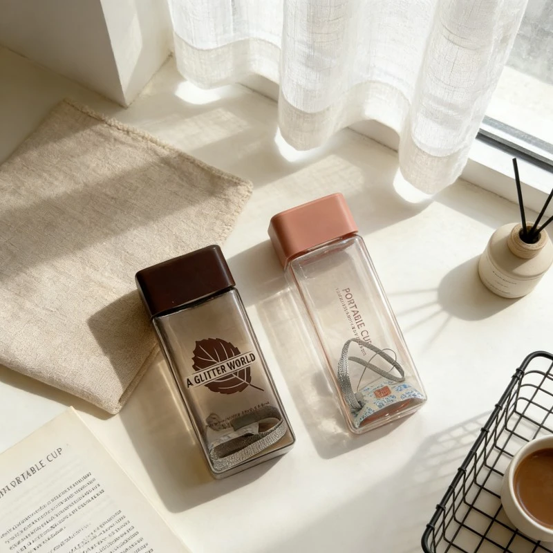 Square Portable Plastic Water Bottles
